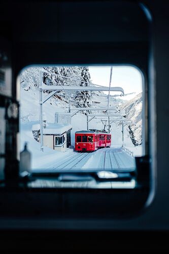 red-train-traveling